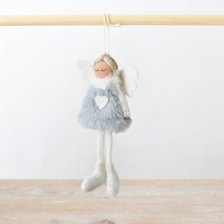 Grey Faux Hanging Angel