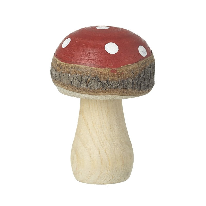 Sml Wooden Red Spotty Top Toadstool