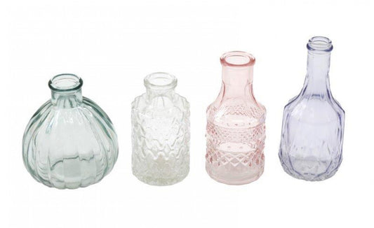 Box set 4 posy vases pastel colours