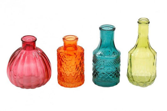 S/4 Boho Posy Vase Bottles