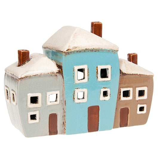 Village Pottery 3 Houses Tealight