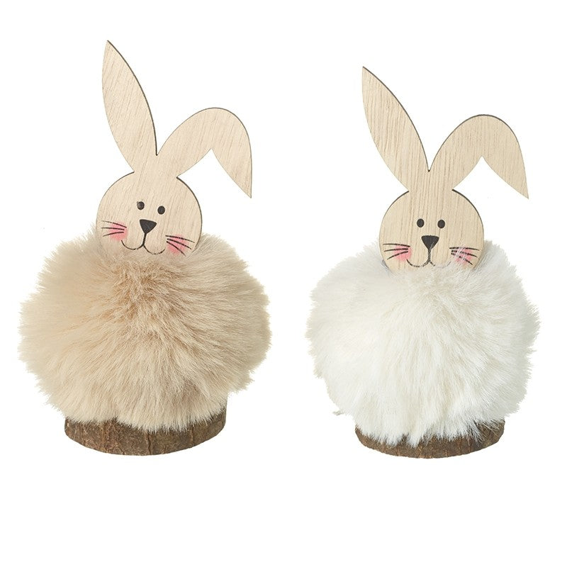 Fluffy ball Bunny in 2 colours